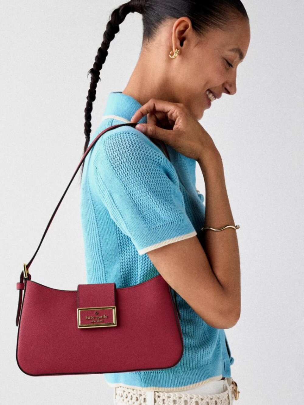 New Kate Spade New York Reegan Small Shoulder Bag Red Jam